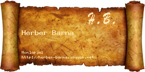 Herber Barna névjegykártya