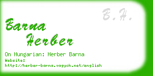 barna herber business card